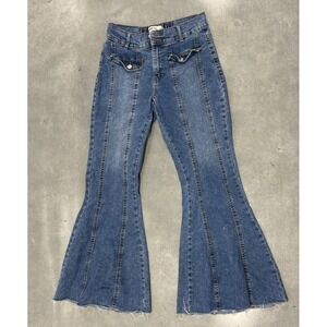 Lovegen Women's Y2K Flare Jeans Size 7/2 Panel Seamed Bell Bottom Stretch 28x26
